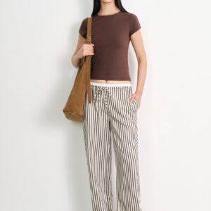 Relaxed Stripe Wide Leg Trousers